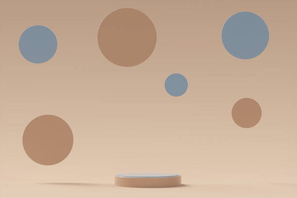 3d平台上的纸棕色背景。表演或展示的讲台。空的基座。三维渲染图片下载