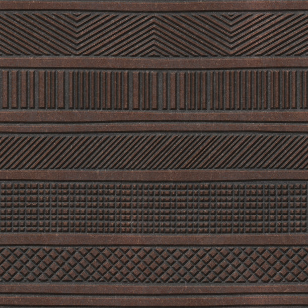 雕刻水平条纹图案在垃圾背景无缝纹理，拼接图案，棕色，金属纹理，3d插图图片下载