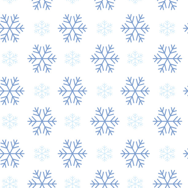 圣诞节，新年，节日无缝图案与彩绘的雪花素材图片