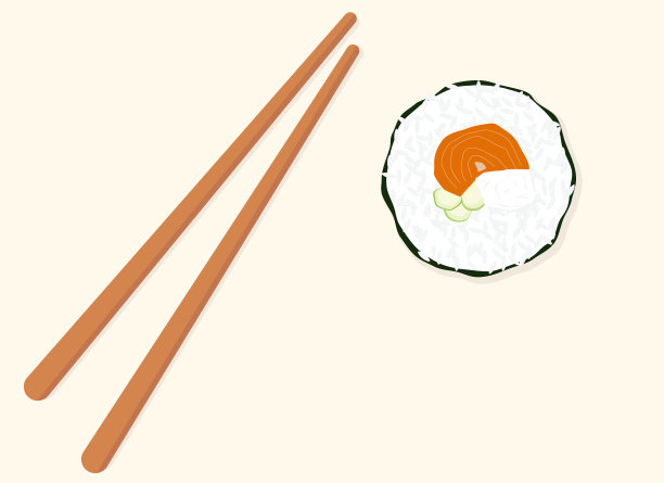 日本传统食物寿司。一个寿司和木棍图片下载