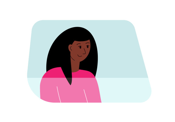 汽车旅行的概念。汽车玻璃后面一个女人的侧面图图片下载