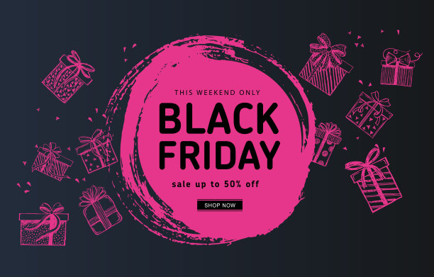 黑色星期五销售。礼品盒的涂鸦图标。手绘的风格。向量。图片下载