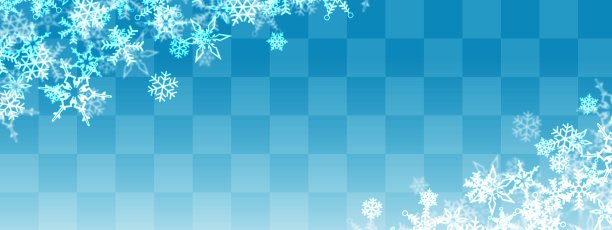 浅蓝色的冬季旗帜背景与雪花图片下载