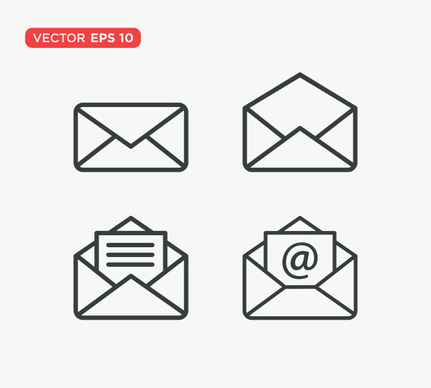 信封图标平面矢量插图设计编辑可调整大小EPS 10图片下载