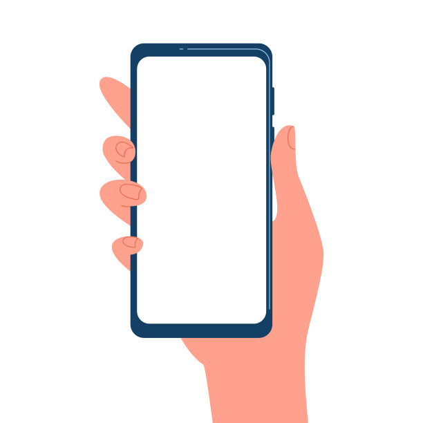 手与电话矢量插图的白色背景图片下载