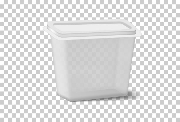 透明塑料宴席为食品(酸奶，酸奶油，白软干酪等)在透明的背景与现实的阴影。图片下载