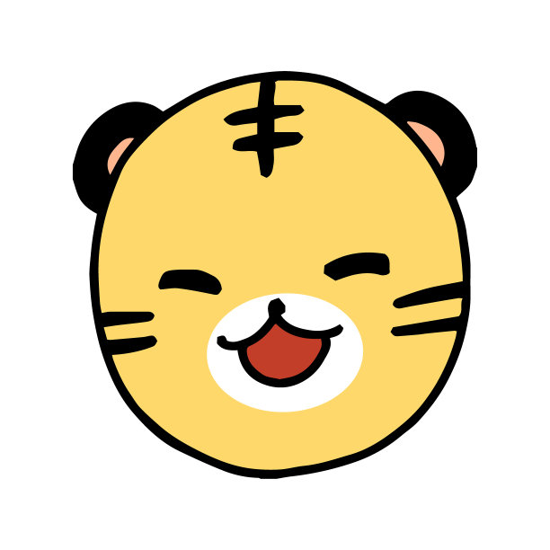 老虎脸图标插图图片下载