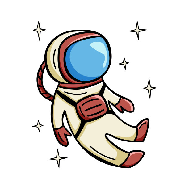 涂鸦风格的宇航员图标图片下载