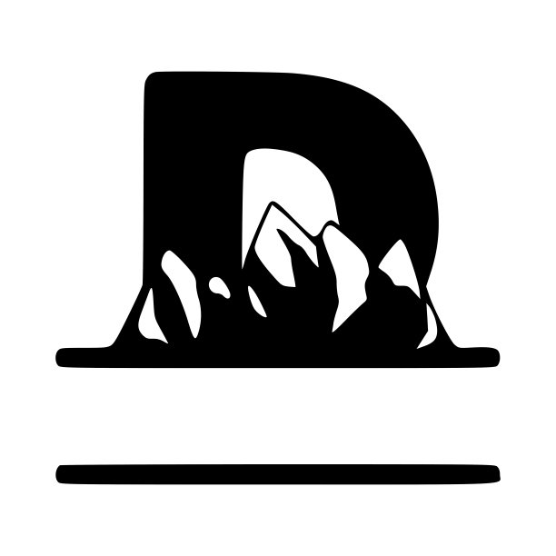 字母d与山个性化的字母组合。矢量标志、标志或初步设计。图片下载