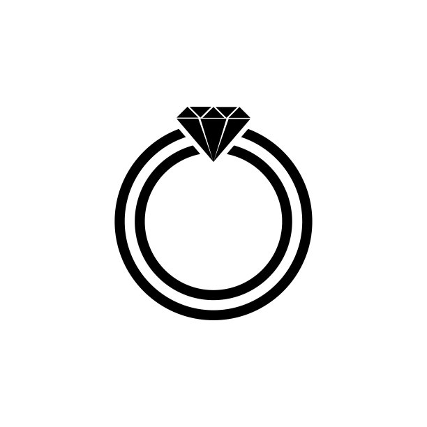 钻石戒指图标，钻石矢量，戒指插图图片下载