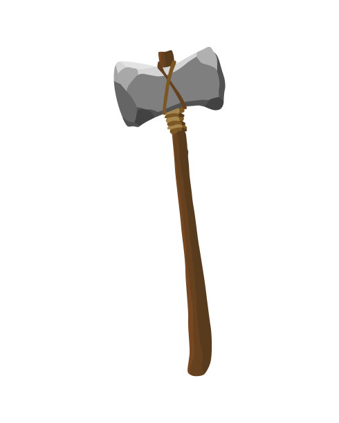 古代用于狩猎或工作的石器。卡通锤子，史前穴居人的乐器。矢量插图原始文化工具在平面风格孤立在白色背景图片下载