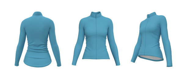 妇女的自行车运动衫在前面，侧面和后面的模型图片下载