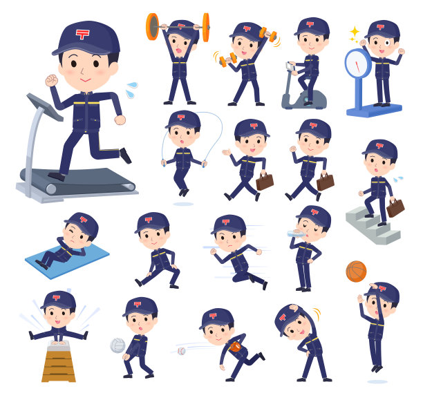 一套关于运动和运动的邮差图片下载