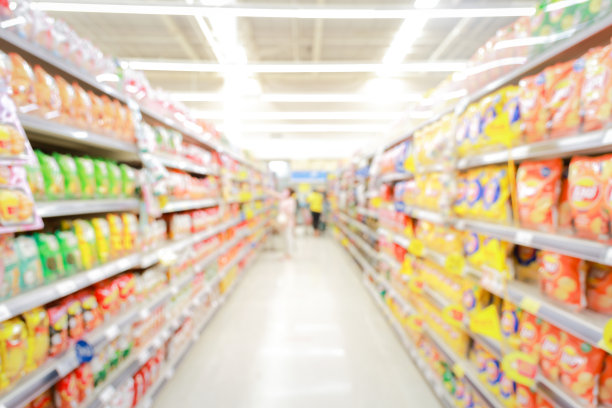 超市的背景模糊。图片下载