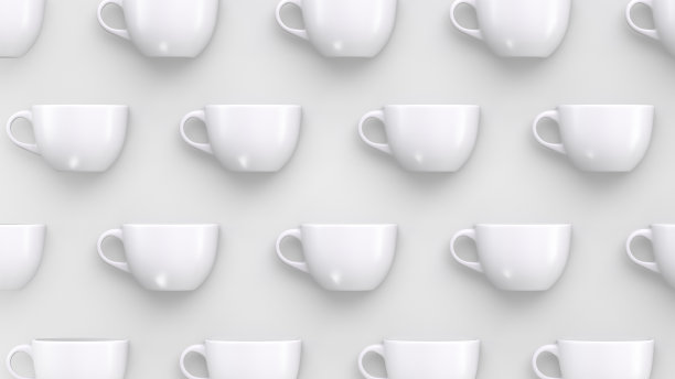 浅色背景上的白色杯子。图片下载