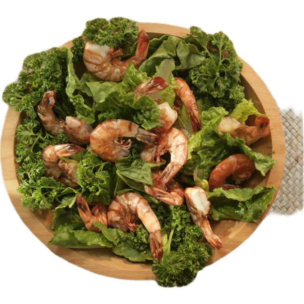 美味的生菜和虾仁图片下载