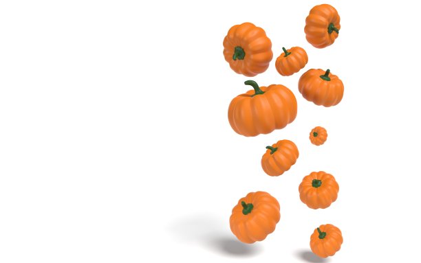 万圣节南瓜在白色背景下落下图片下载