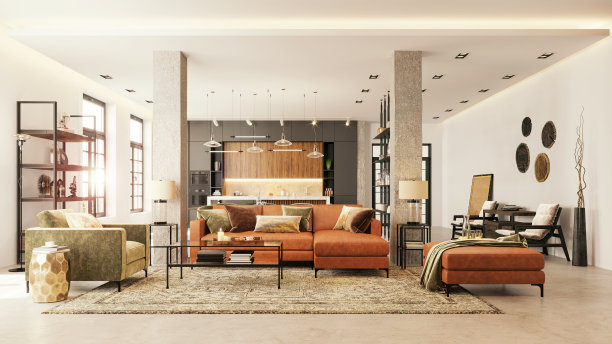 现代公寓客厅内部图片下载