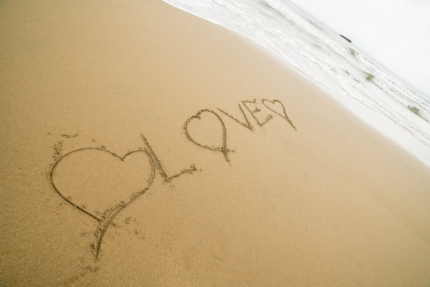 写在沙滩上的文字图片下载