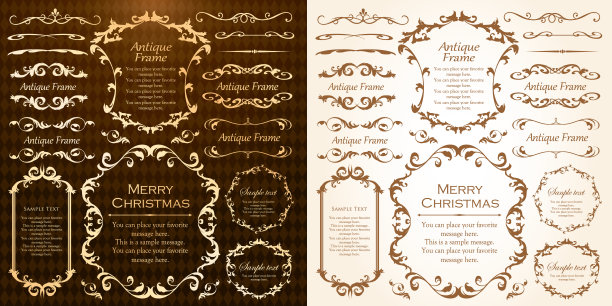 一套受圣诞节启发的框架设计。豪华的设计部分图片下载