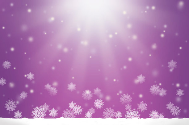 下雪了，闪着模糊的光，还有雪花的背景插图图片下载