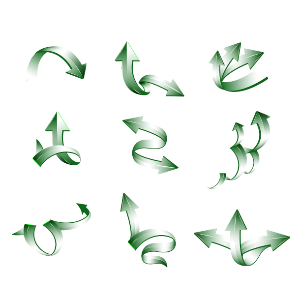 绿色立体商务箭头图片下载