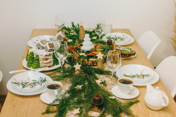 圣诞晚餐库存照片图片下载