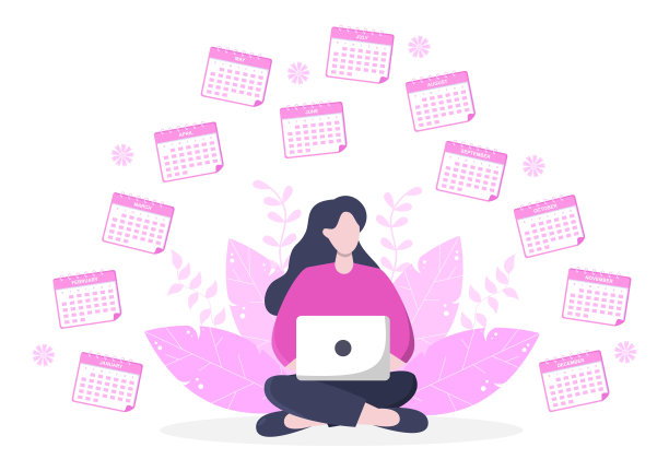 为计划重要的事情，时间管理，工作组织和生活事件通知或假期的日历背景矢量插图图片下载