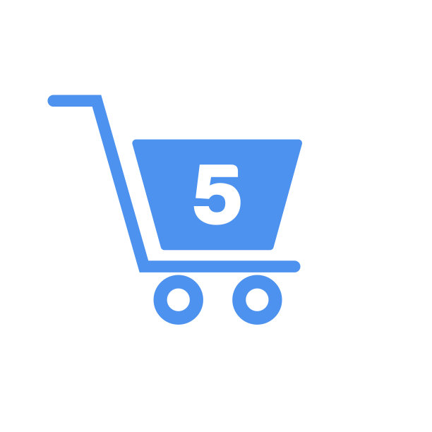 购物车上的字母5首字母在线和购物标志概念模板图片下载