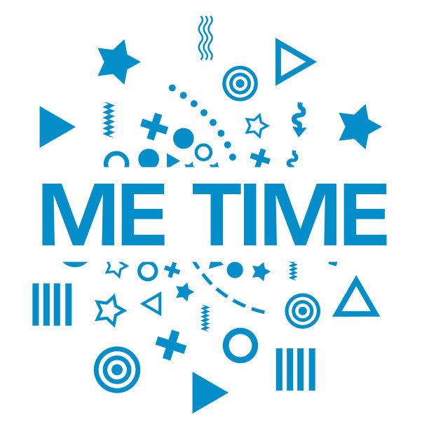 我时间蓝色随机形状圆形文本图片下载