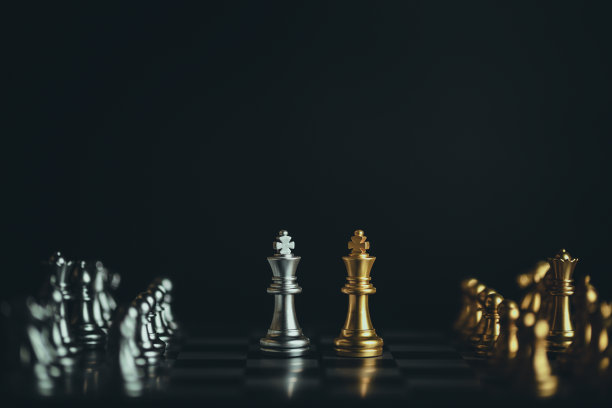 国际象棋比赛。商业、竞争、战略、领导力和成功理念。图片下载