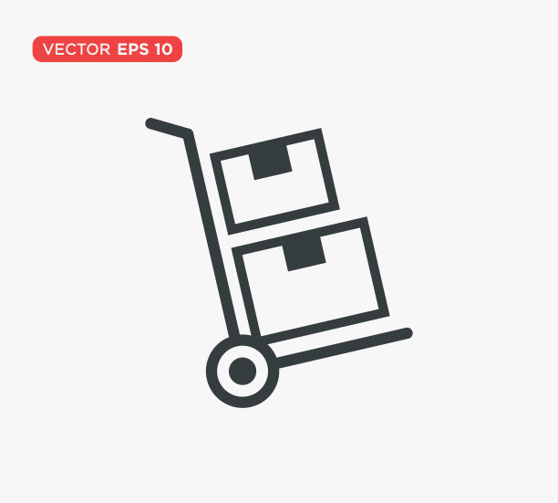 手推车图标矢量插图设计编辑可调整大小EPS 10图片下载