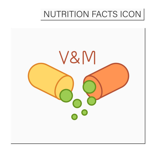 维生素和矿物质颜色图标图片下载