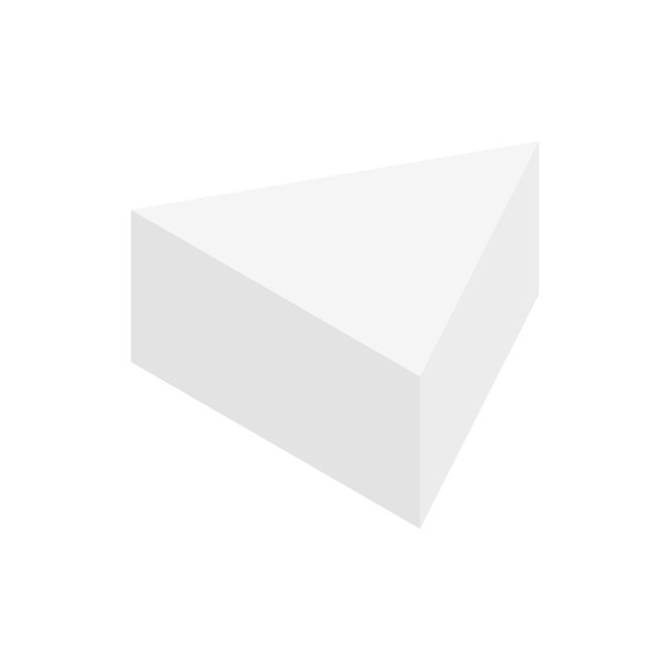 白色三角形棱柱等长形状。图片下载