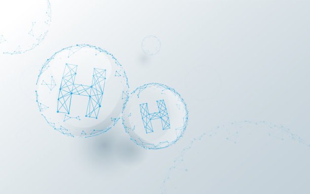 水分子H2O。分子结构。低多边形线，三角形，和粒子样式设计。抽象几何线框光连接结构图片下载