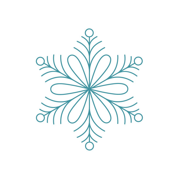 蓝色的雪花。图标标志设计。图片下载