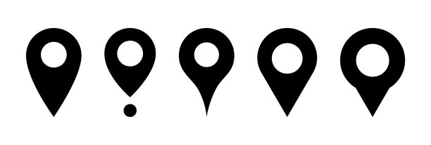 一组地图指针图标。GPS定位指示器和导航针。目标的象征。矢量插图。图片下载