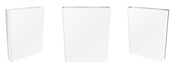 矢量书模型与空白封面，模板插图图片下载