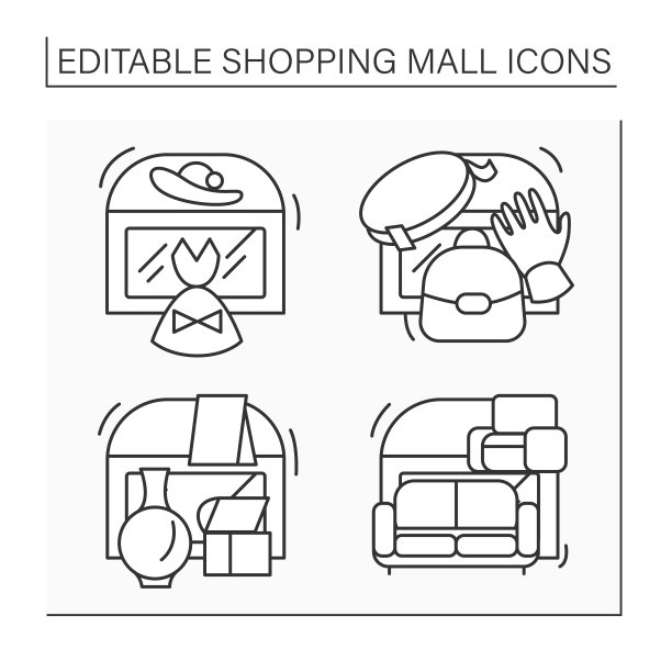 购物中心线图标设置图片下载