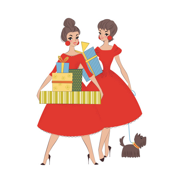 拿着礼品盒的女孩图片下载