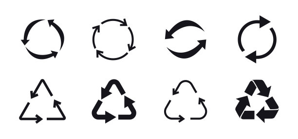 回收的图标集。回收和旋转箭头符号。重用的迹象。生态、清洁、循环再利用的象征。生物循环。矢量插图。图片下载