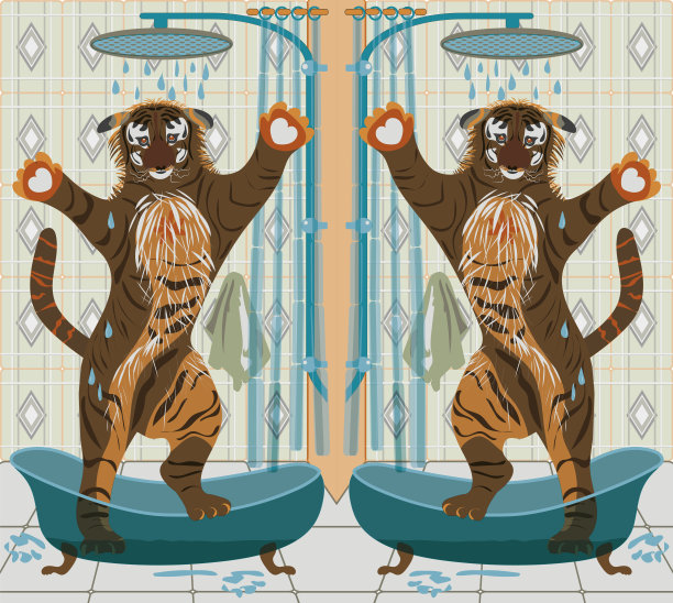 矢量EPS10水平无缝边界插图黑水虎2022年。图片下载