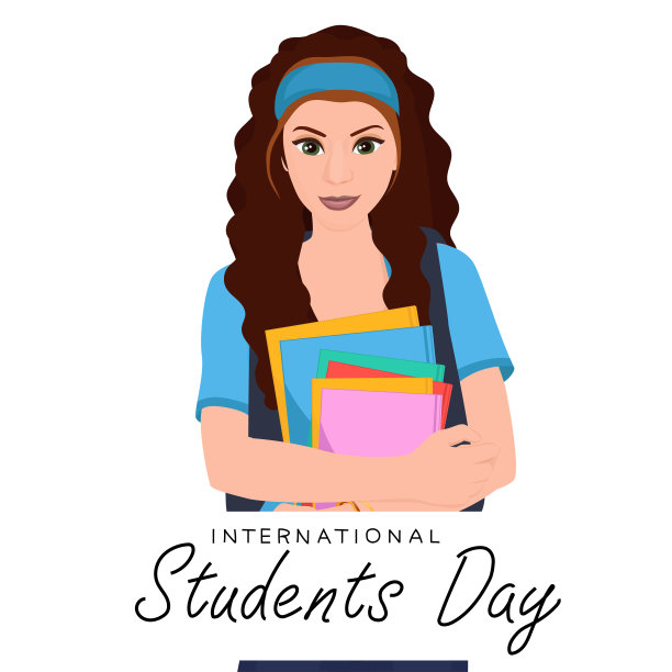 国际学生的一天。矢量插图。图片下载