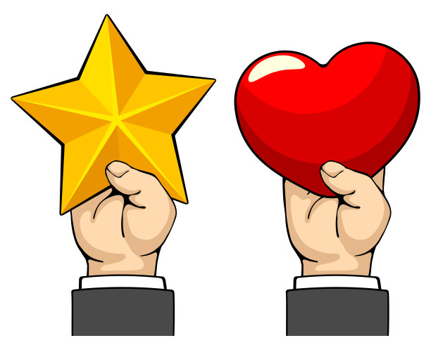 男人手捧一颗星星和一颗心图片下载