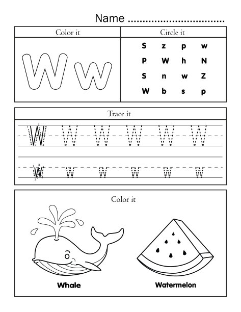 英文字母描线打印工作表与可爱的图片为词汇学习着色。为学前班和幼儿园的学生和老师提供基本的写作练习。图片下载