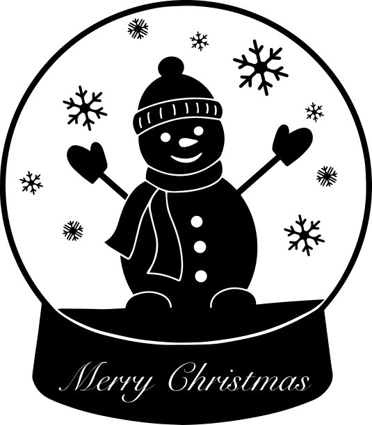 插图雪球孤立在白色。圣诞老人带着雪人和鹿。圣诞节轮廓设计。圣诞树和雪花。新年的礼物图片下载