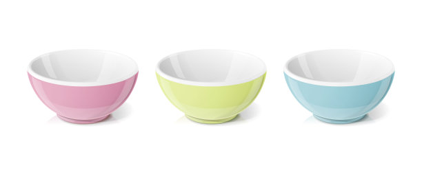 盛食物的陶瓷碗。餐具。向量。Eps10插图。图片下载