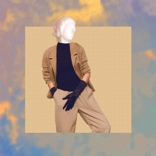 当代概念拼贴艺术。仿古雕像头和人体。回到80年代复古复古的样子。Zine简约时尚设计图片下载