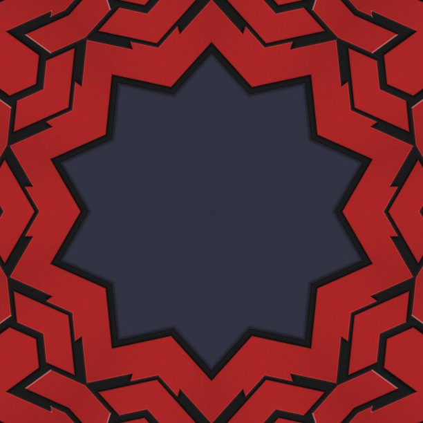 红色几何图案，北欧凯尔特风格。一个抽象的编织图案背景插图。在黑色背景上的几何图案的元素图片下载
