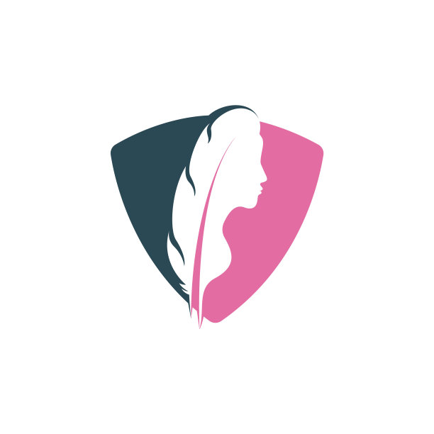 柔软美丽的女人和羽毛标志模板设计矢量。Spa和沙龙标志模板。图片下载